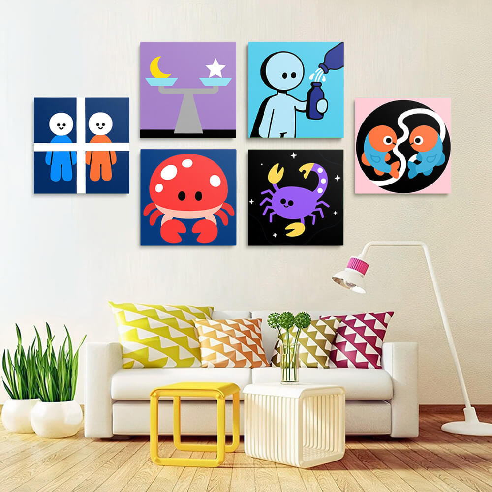 Constellations Cartoon 6 Mini Peintures par Numéros