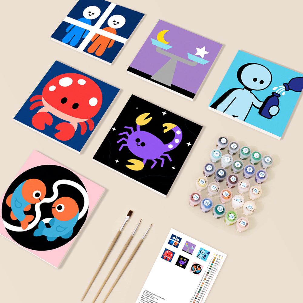 Constellations Cartoon 6 Mini Peintures par Numéros
