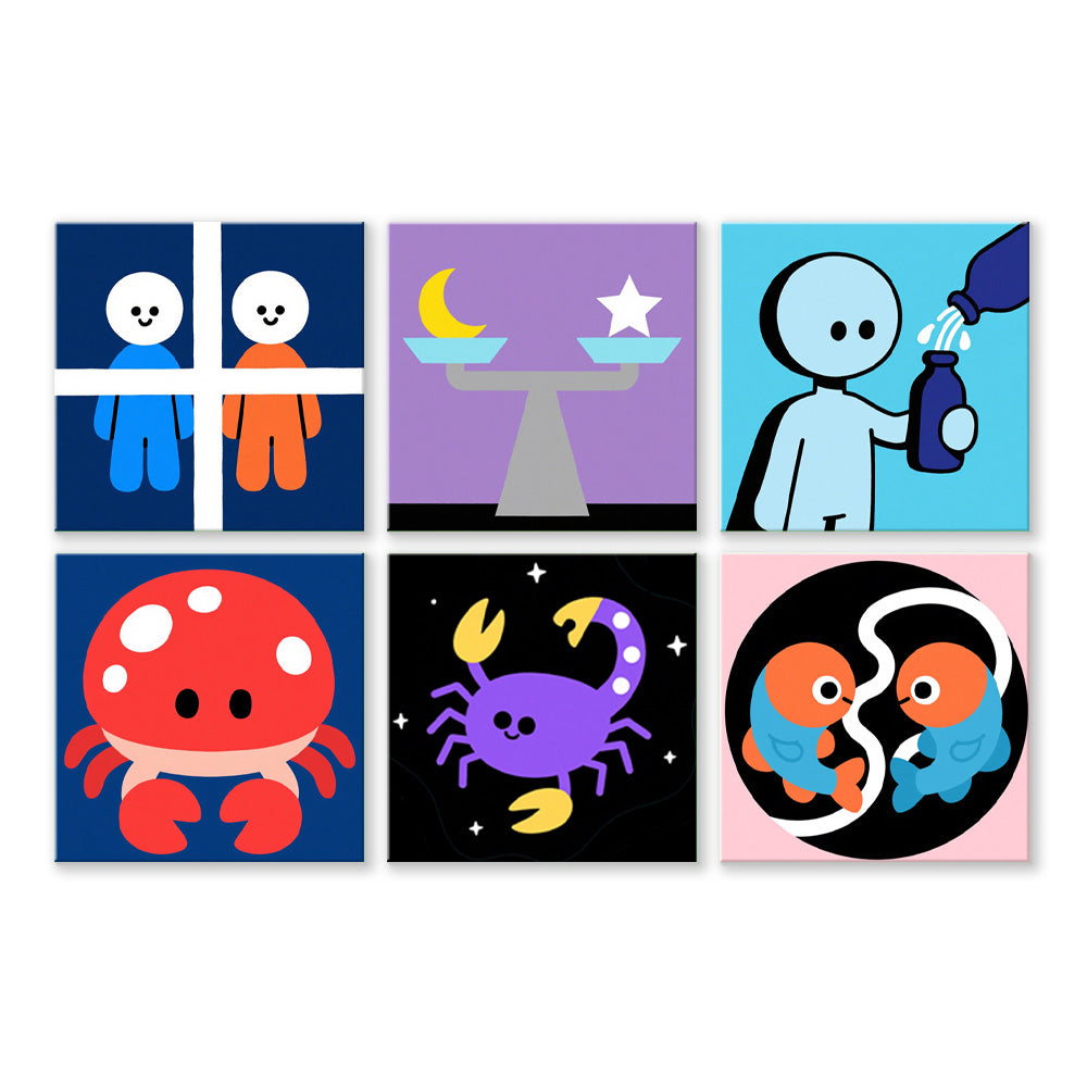 Constellations Cartoon 6 Mini Peintures par Numéros