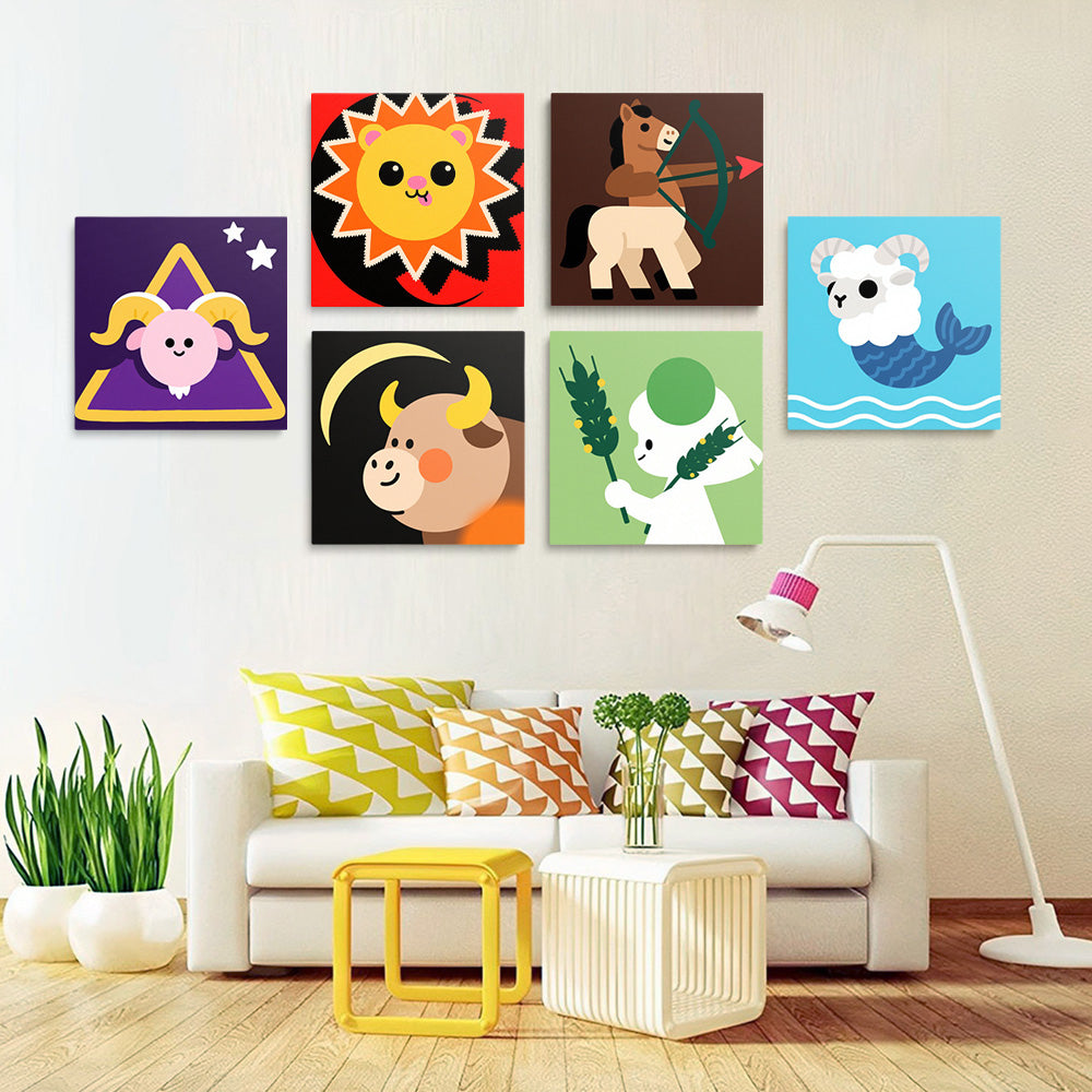 Constellations en Style Cartoon 6 Mini Peintures par Numéros