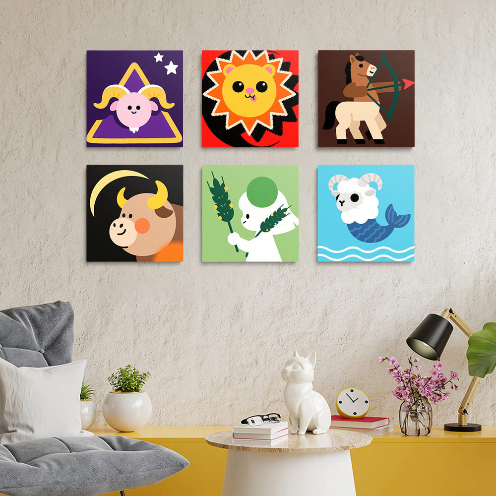 Constellations en Style Cartoon 6 Mini Peintures par Numéros