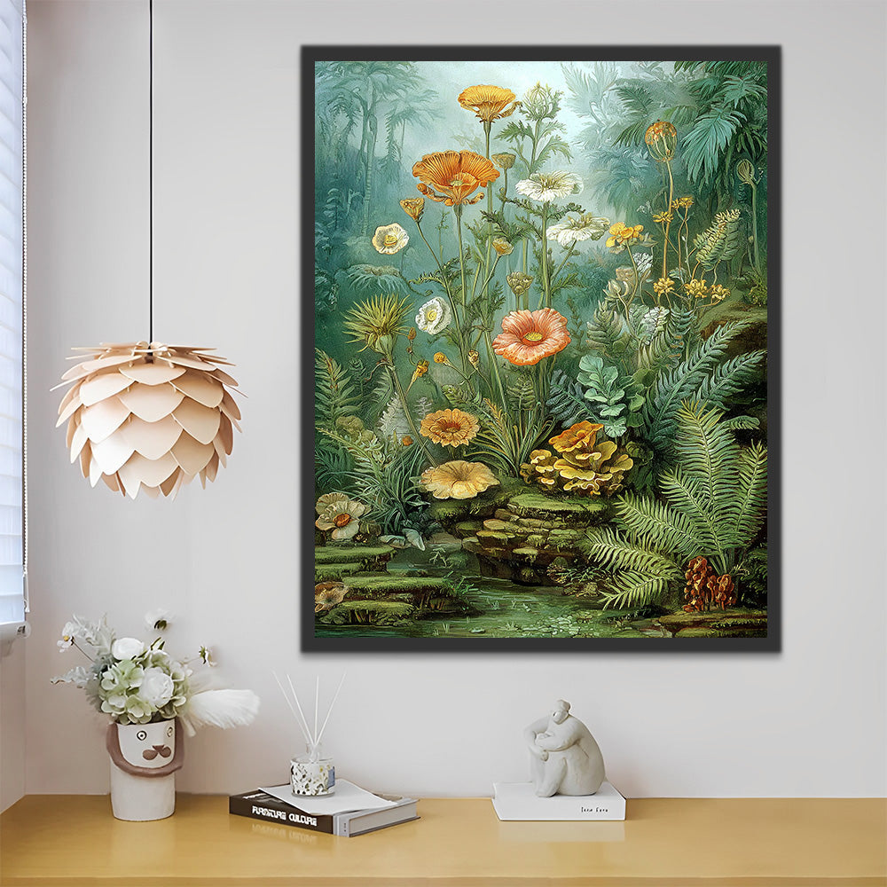 Coquelicots dans la Jungle Peinture par Numéros