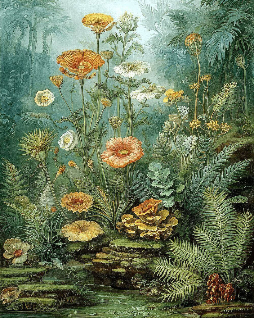 Coquelicots dans la Jungle Peinture par Numéros