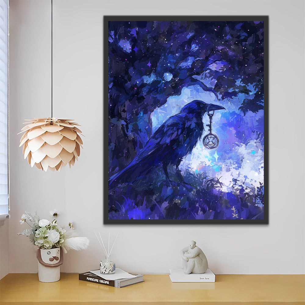 Corbeau et Nuit Peinture par Numéros