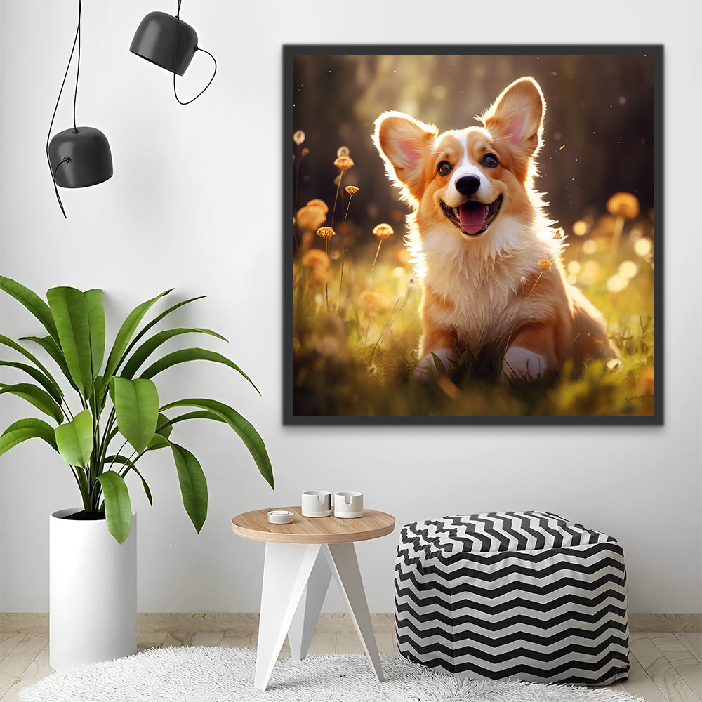 Corgi au soleil Peinture par Numéros