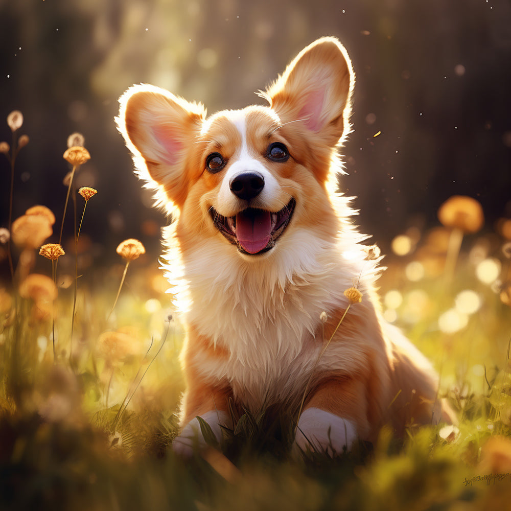 Corgi au soleil Peinture par Numéros