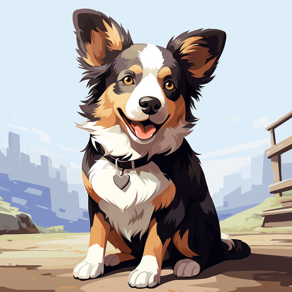 Corgi tricolore Peinture par Numéros PBNLOMAYF71