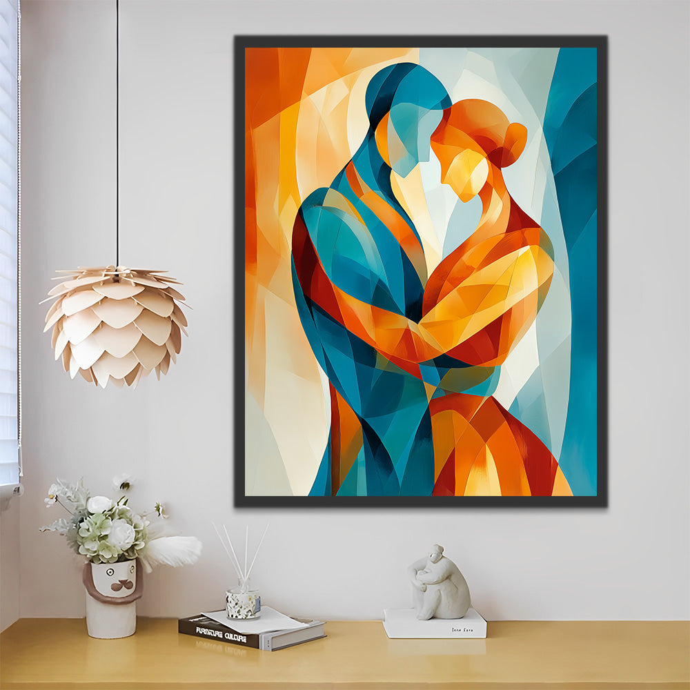 Couple Abstrait qui s’Enlace Peinture par Numéros