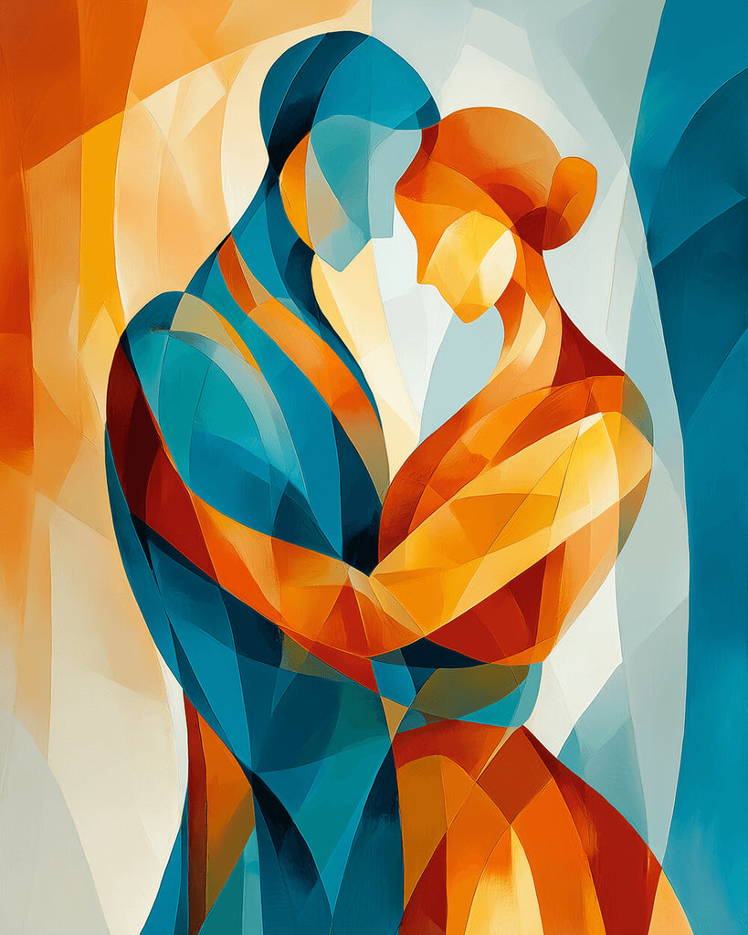 Couple Abstrait qui s’Enlace Peinture par Numéros