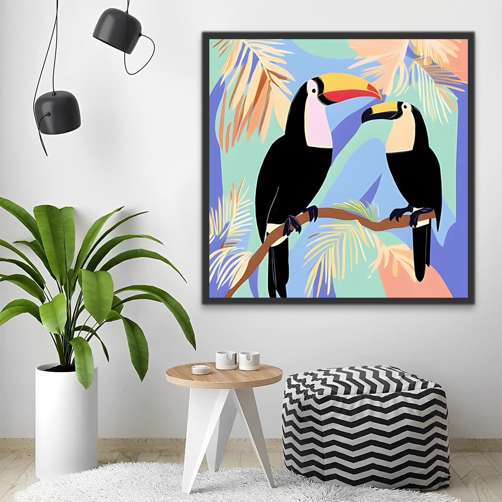 Couple de Toucans Peinture par Numéros