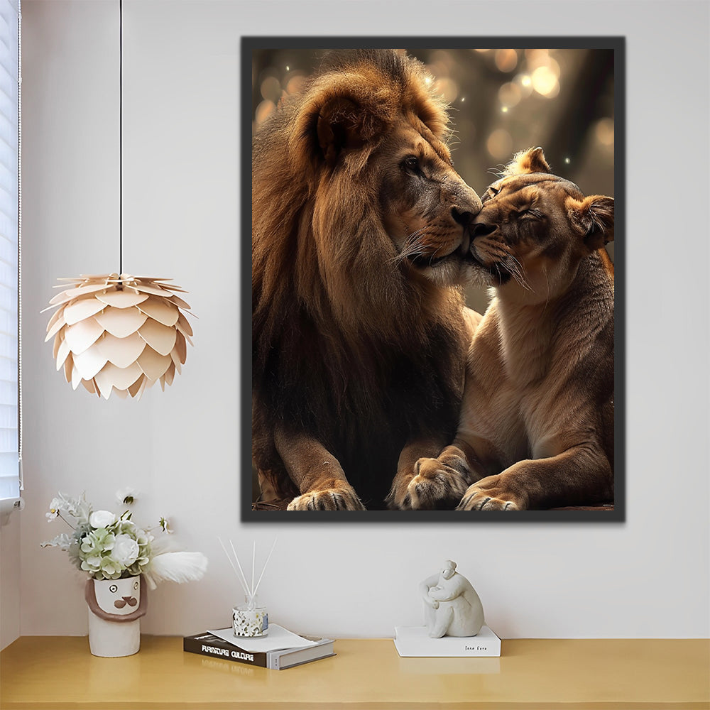 Couple Lion Peinture par Numéros PBNLOMAYL338