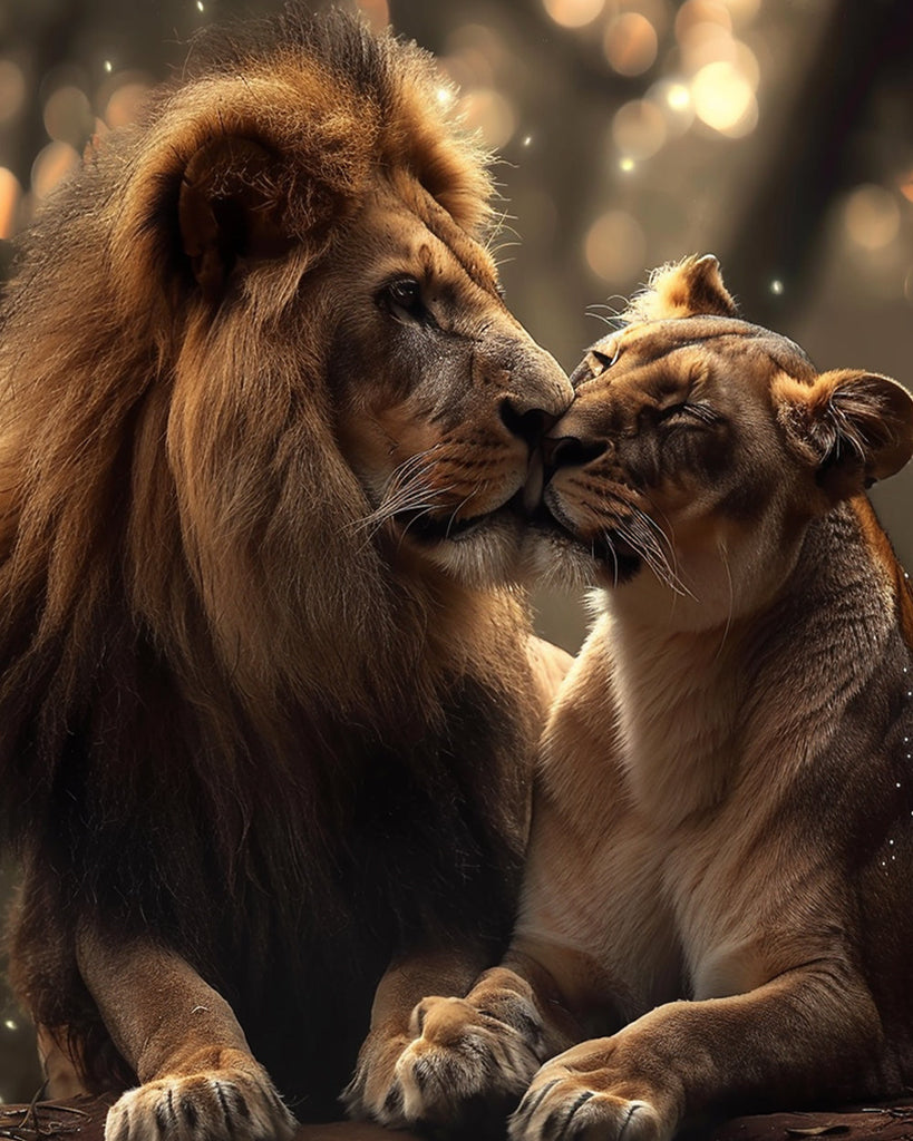 Couple Lion Peinture par Numéros PBNLOMAYL338