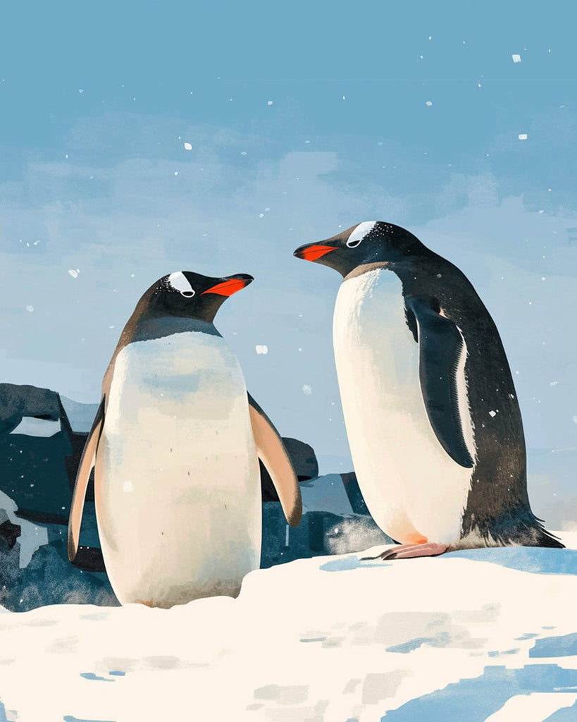 Couple pingouin Peinture par Numéros