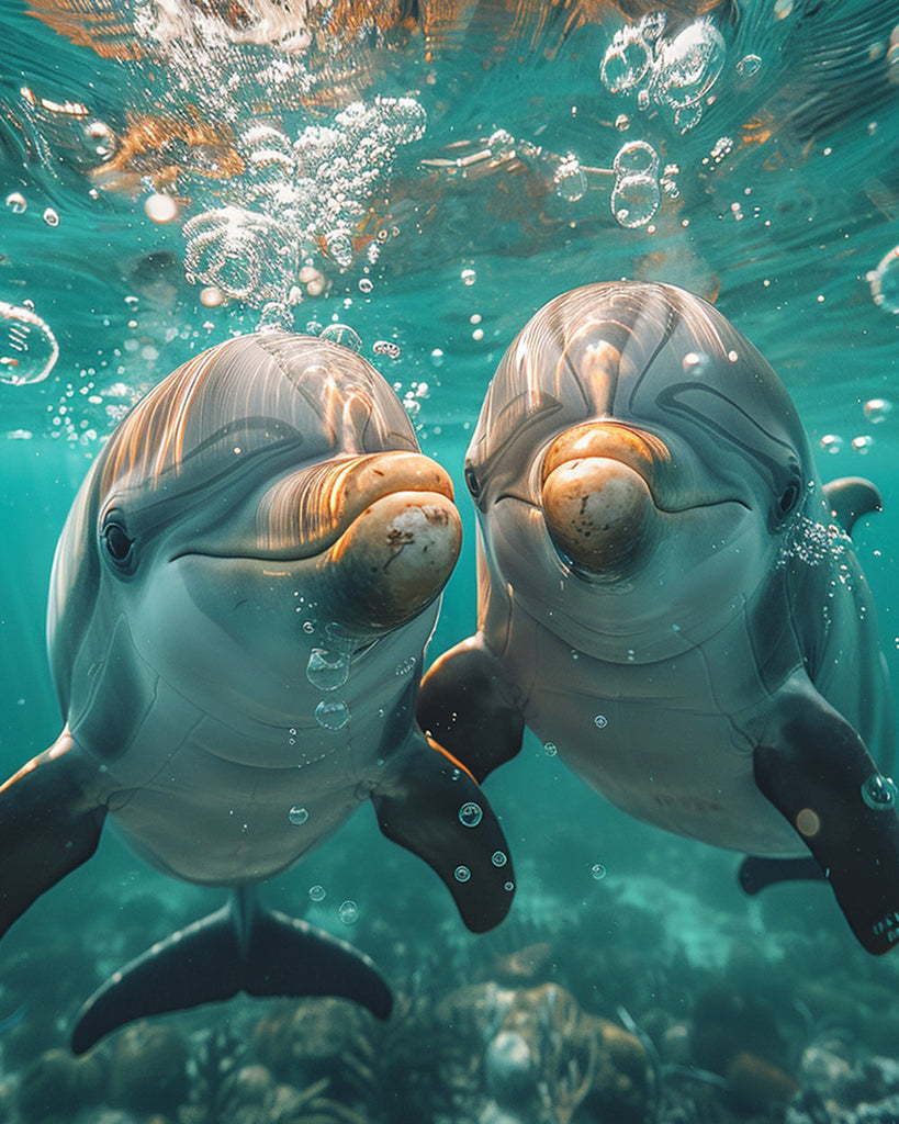 Couples de dauphins Peinture par Numéros