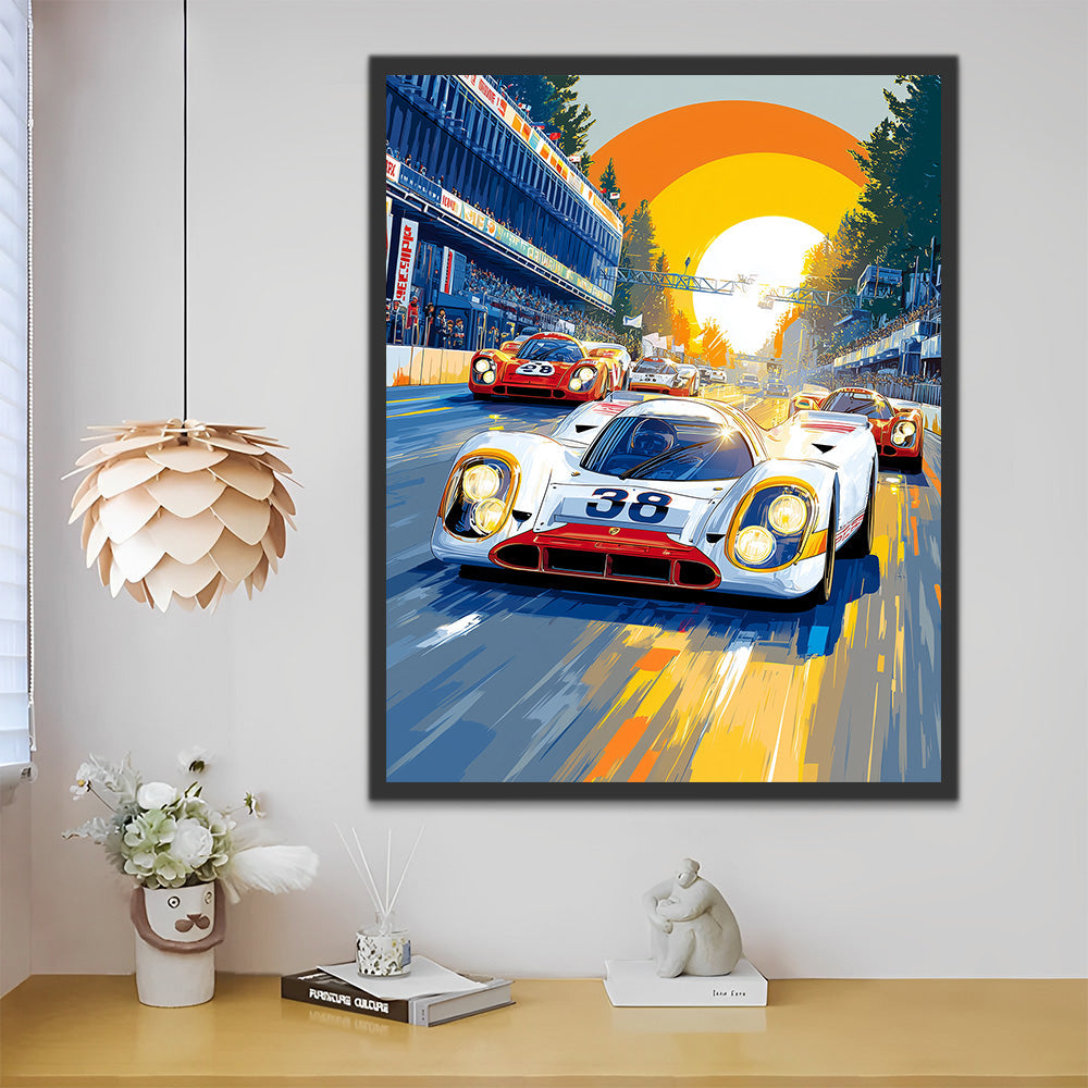Course Effrénée en Ville Peinture par Numéros