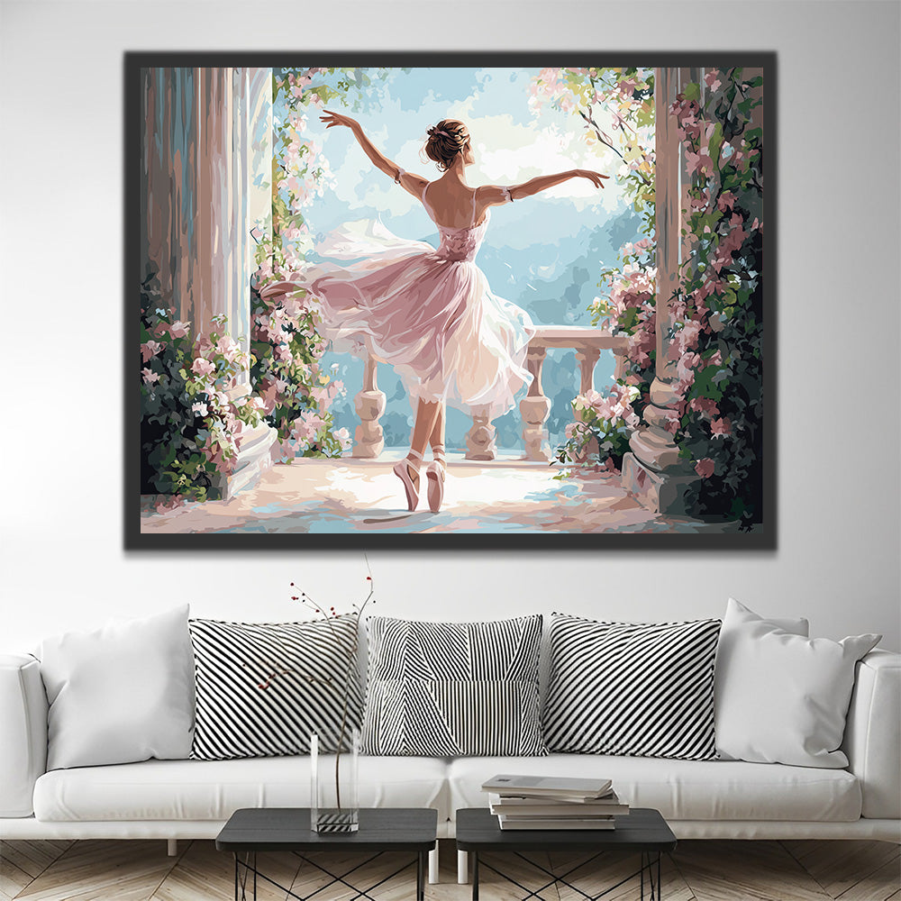 Danseuse dans le Couloir de Roses Peinture par Numéros