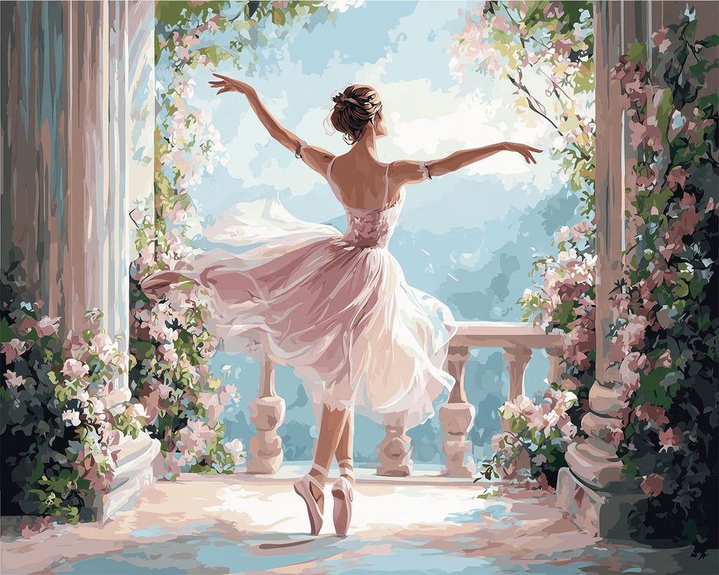 Danseuse dans le Couloir de Roses Peinture par Numéros