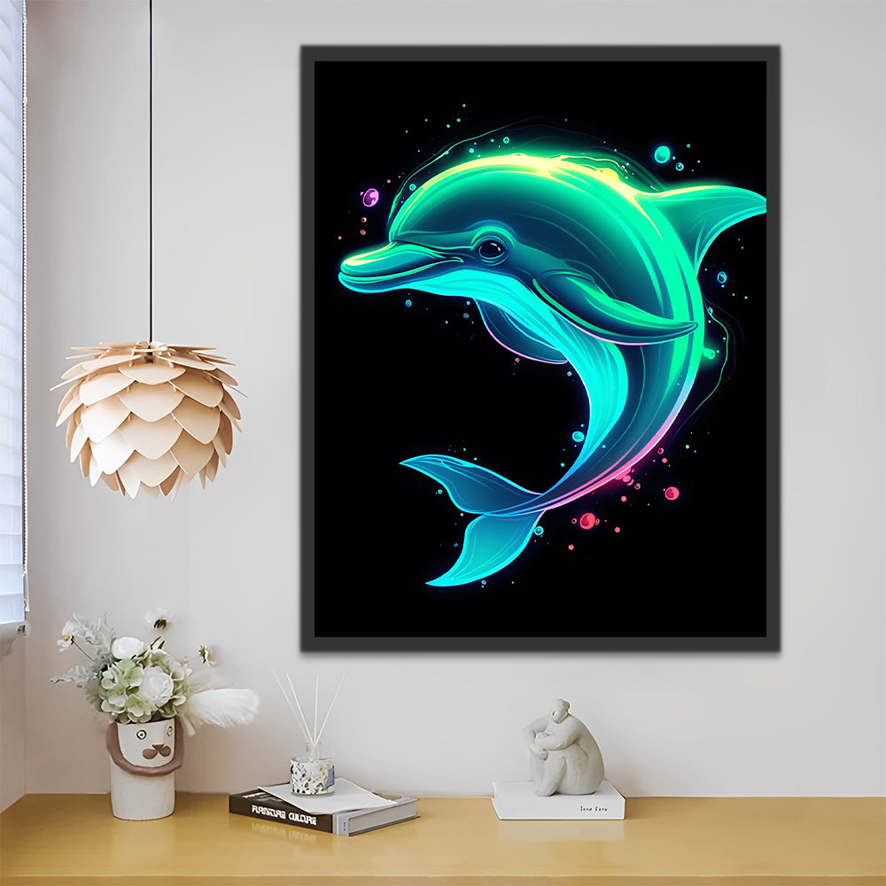 Dauphins verts Peinture par Numéros