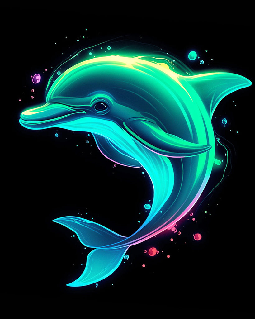 Dauphins verts Peinture par Numéros