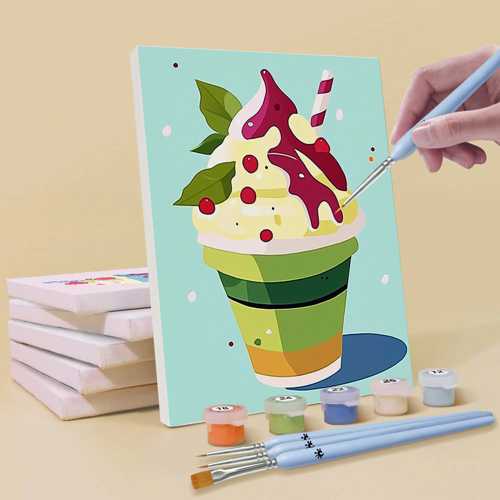 Délicieux Glaces 6 Mini Peintures par Numéros