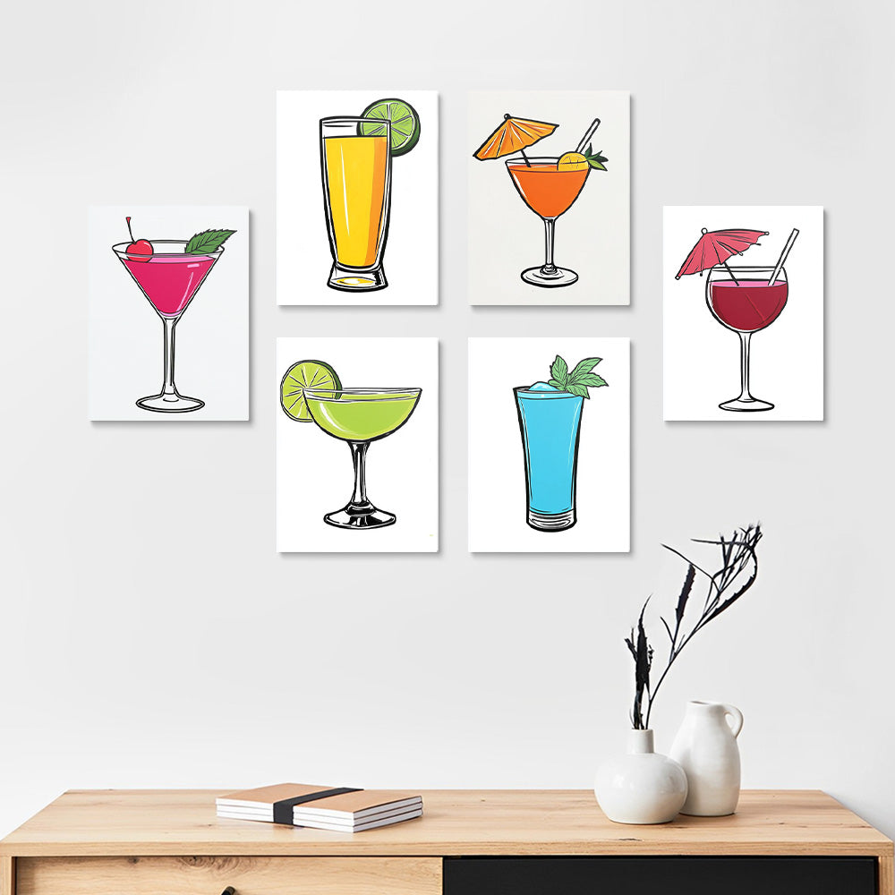 Délicieux Jus 6 Mini Peintures par Numéros