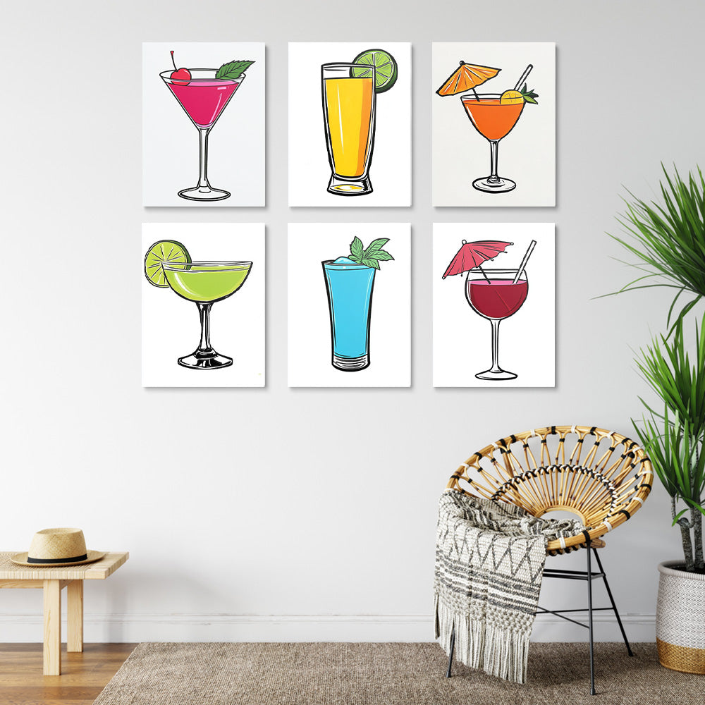 Délicieux Jus 6 Mini Peintures par Numéros