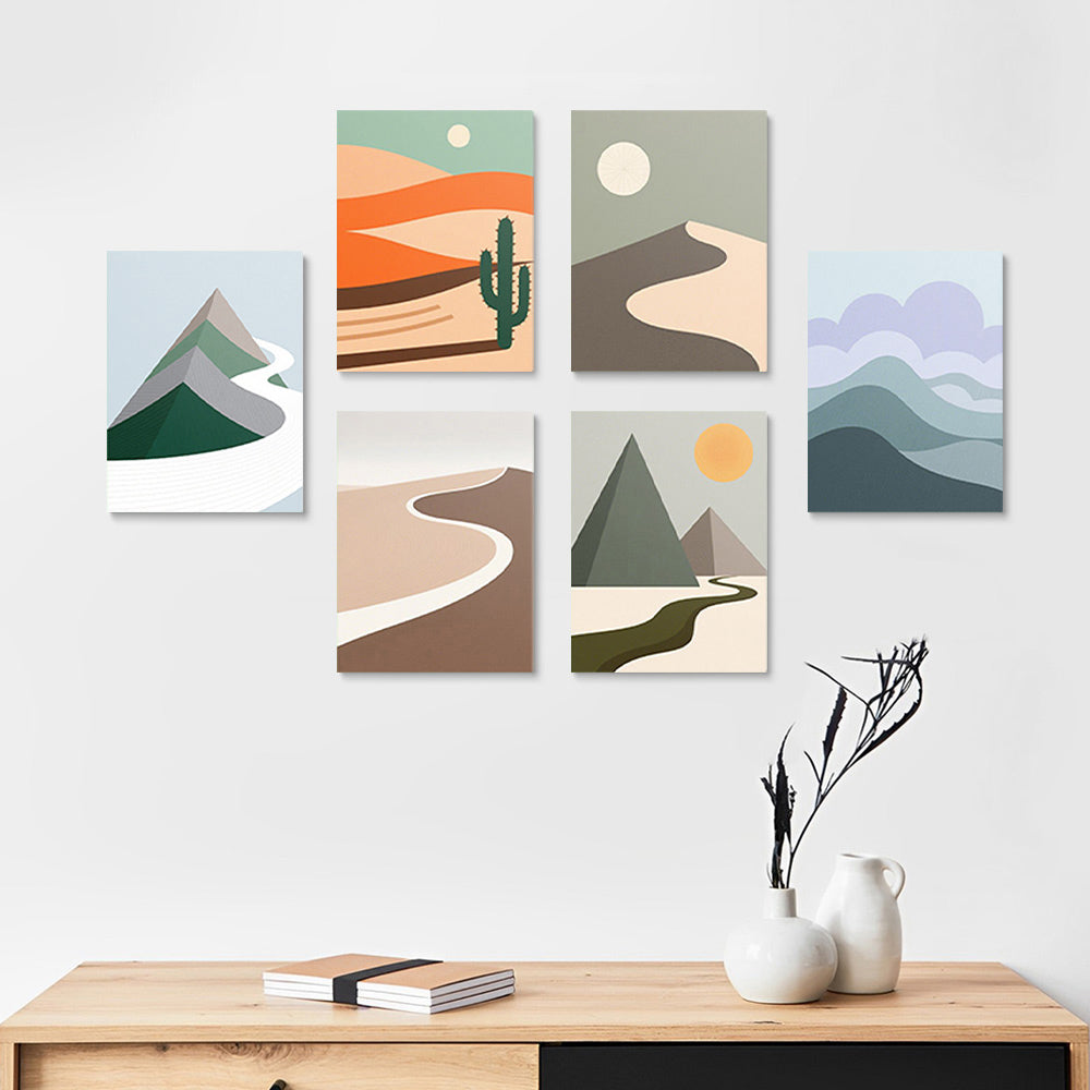 Déserts et Montagnes 6 Mini Peintures par Numéros