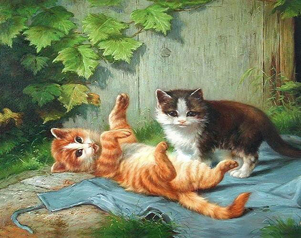 Deux Chatons Jouant Peinture par Numéros