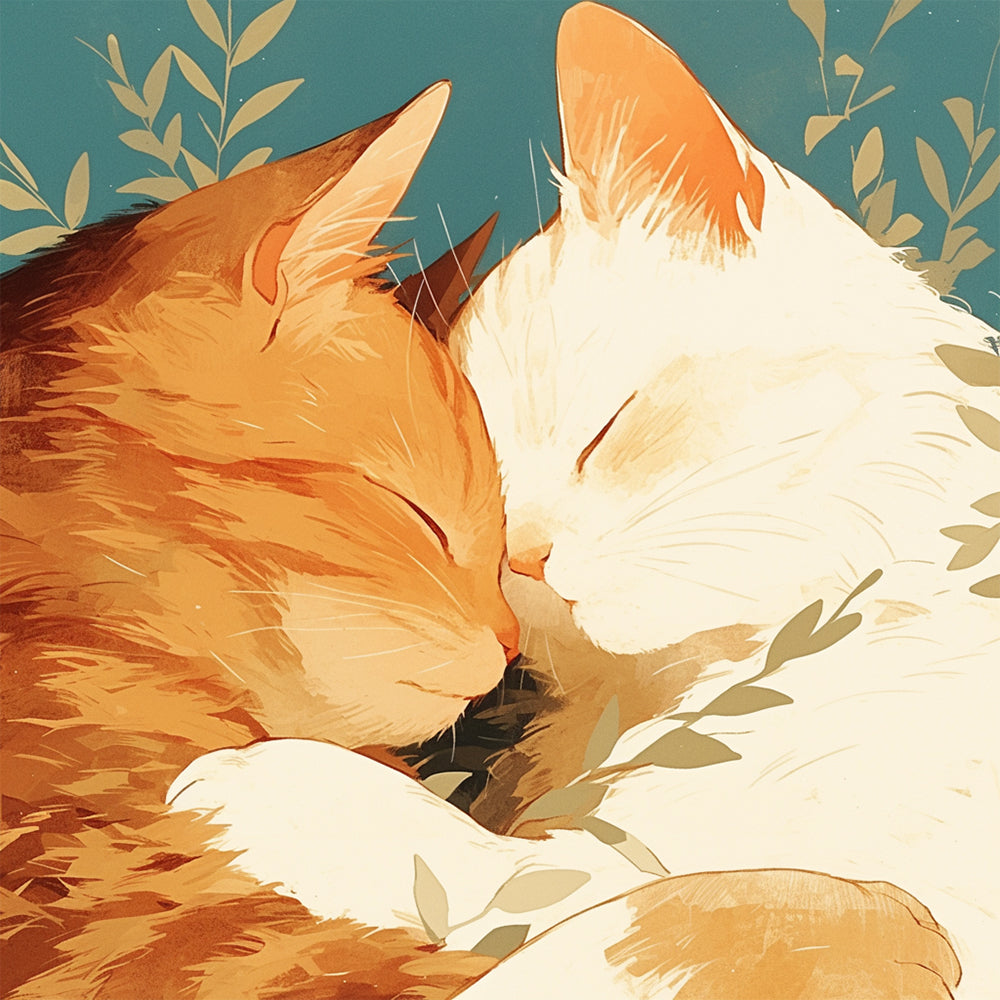 Deux Chats Peinture par Numéros