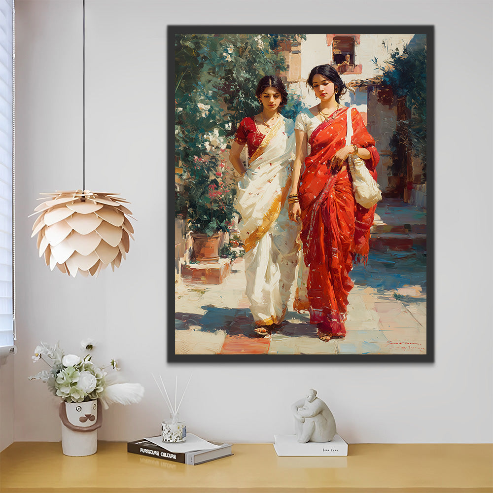 Deux Femmes Indiennes Peinture par Numéros