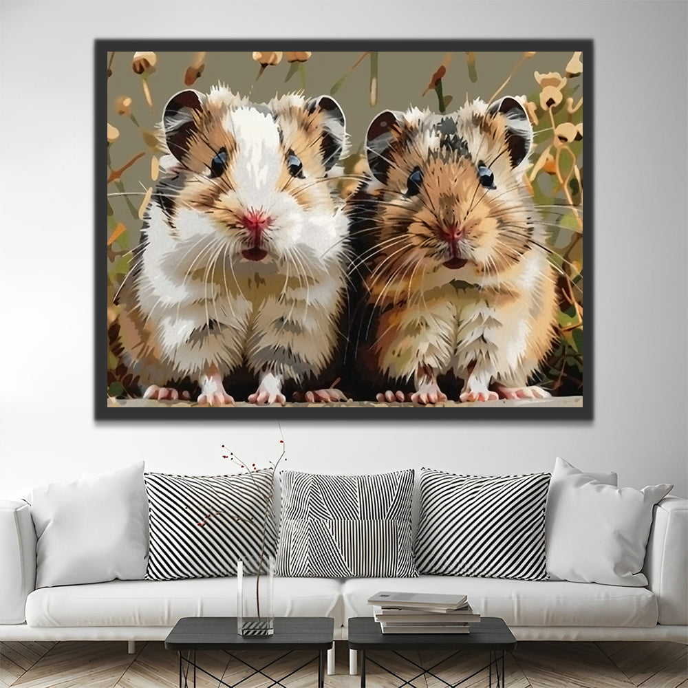 Deux hamsters Peinture par Numéros