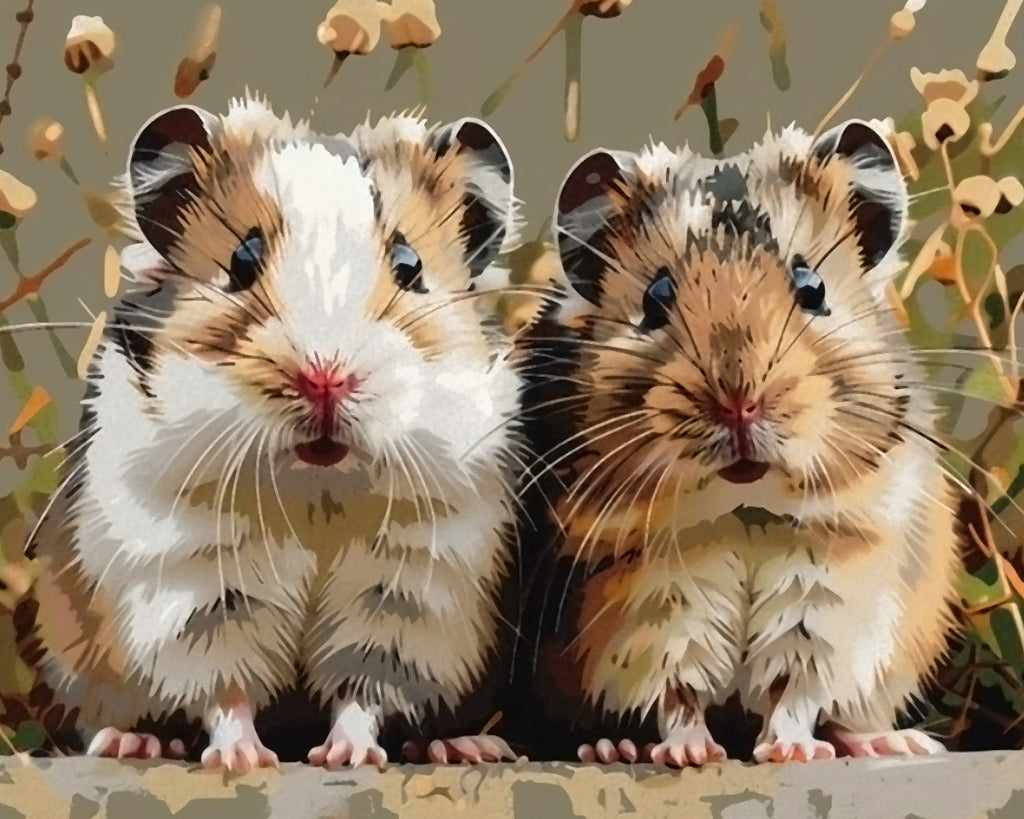 Deux hamsters Peinture par Numéros