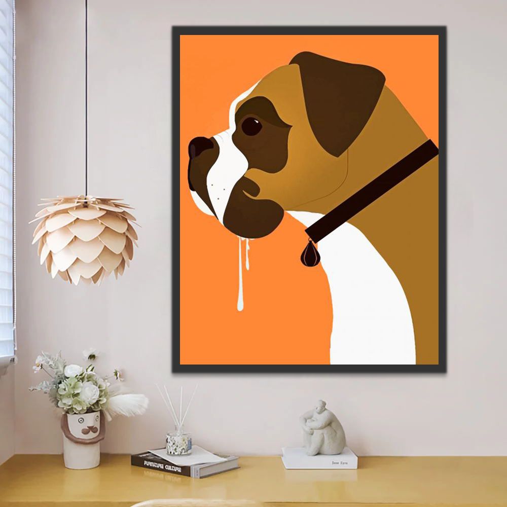 Dogue Allemand Cartoon Peinture par Numéros