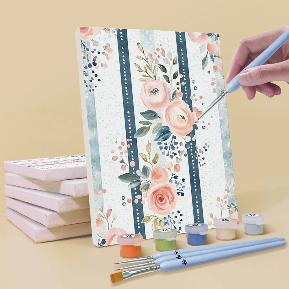 Emballage de Fleurs Magnifiques 6 Mini Peintures par Numéros