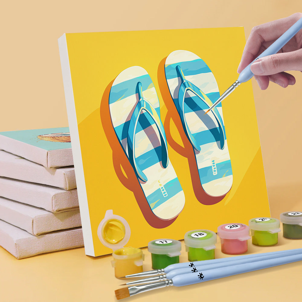 Équipement d'Été pour la Plage 6 Mini Peintures par Numéros