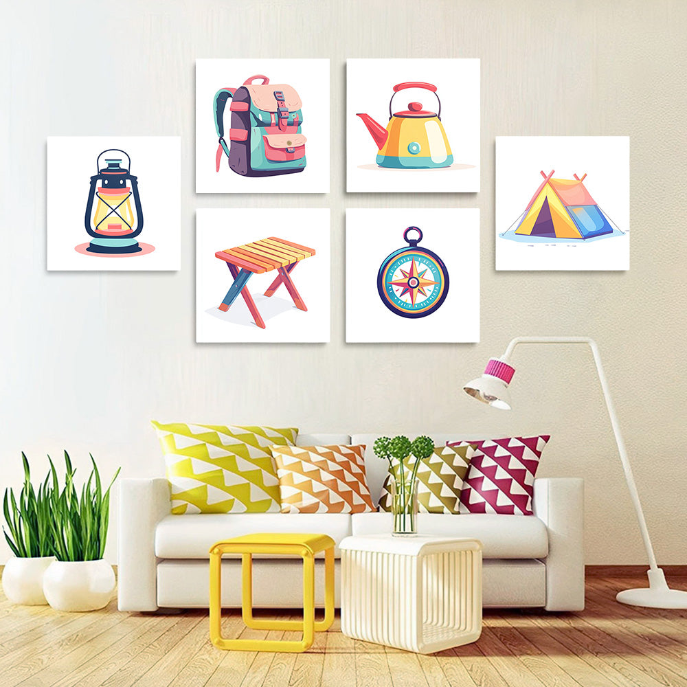 Équipement d'Extérieur 6 Mini Peintures par Numéros