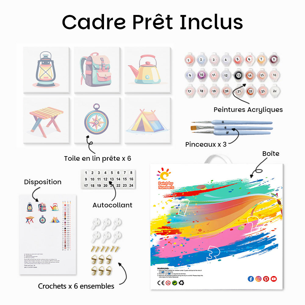 Équipement d'Extérieur 6 Mini Peintures par Numéros