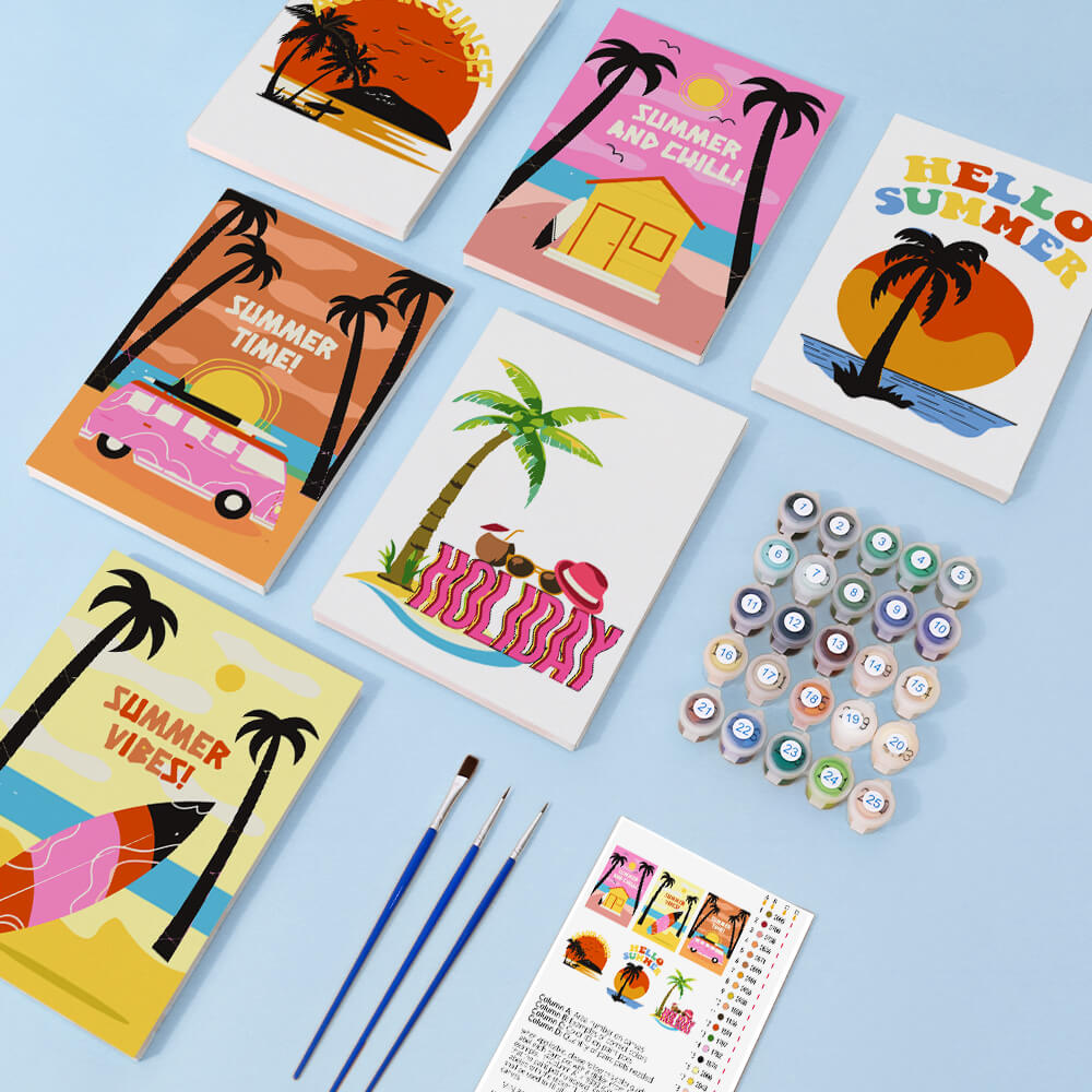 Été en Couleurs ! 6 Mini Peintures par Numéros