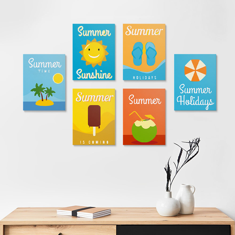 Été Heureux 6 Mini Peintures par Numéros