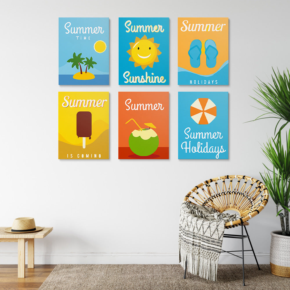 Été Heureux 6 Mini Peintures par Numéros
