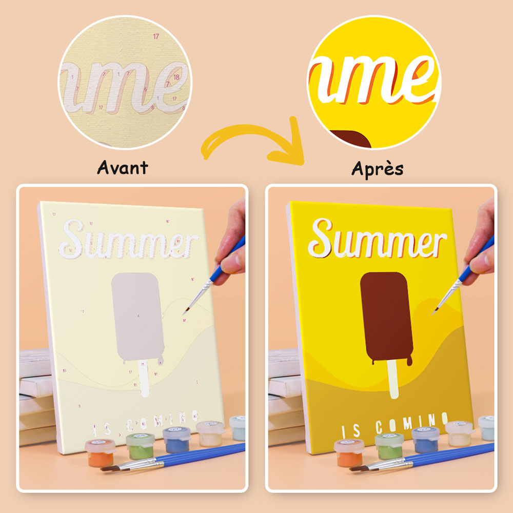 Été Heureux 6 Mini Peintures par Numéros