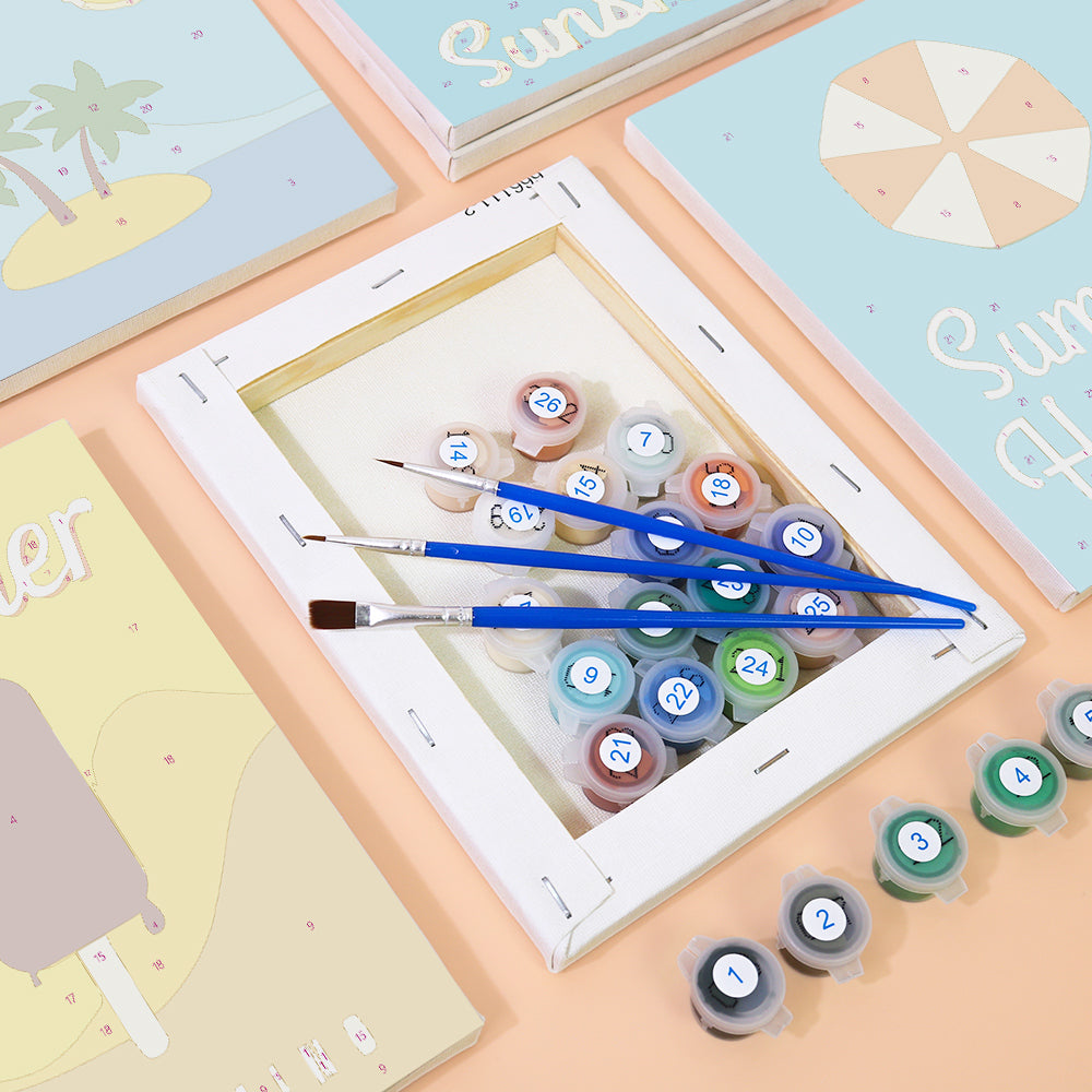 Été Heureux 6 Mini Peintures par Numéros