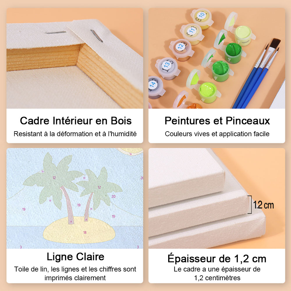 Été Heureux 6 Mini Peintures par Numéros
