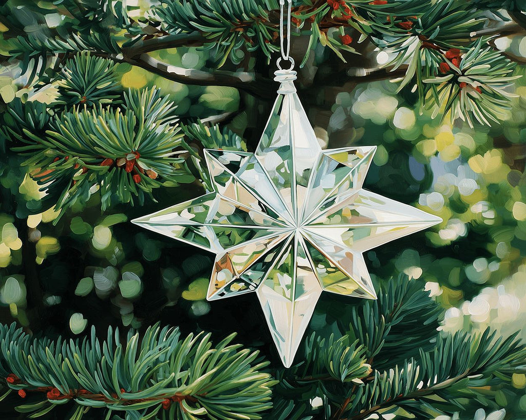Étoile Magique de Noël en Cristal Blanc Peinture par Numéros