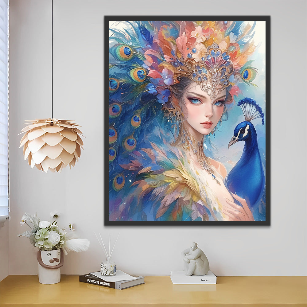 Fée paon Peinture par Numéros