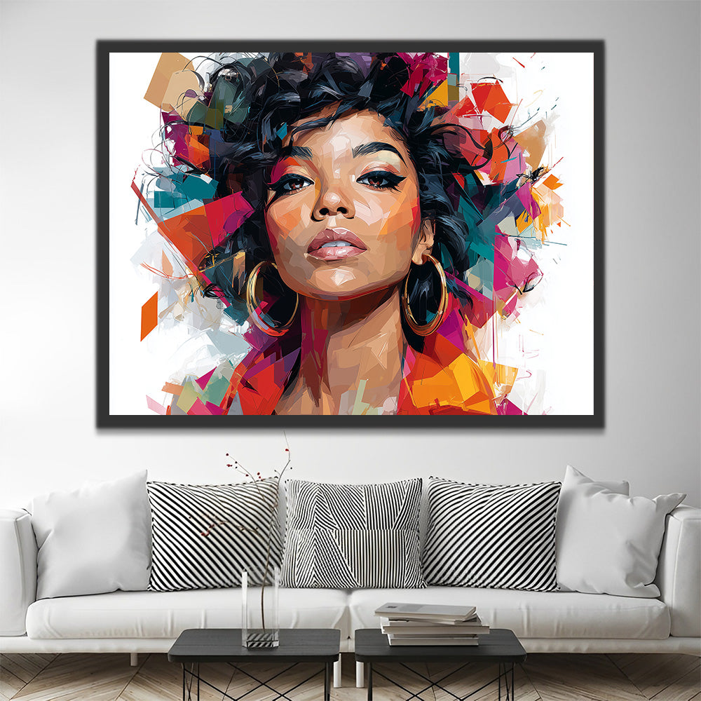 Femme Africaine Confiante Peinture par Numéros