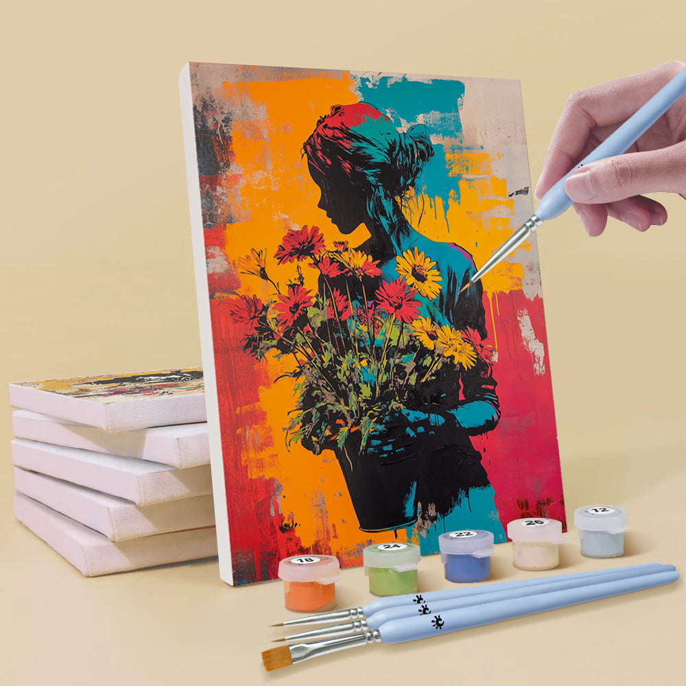 Femme et Homme au Style Graffiti 6 Mini Peintures par Numéros