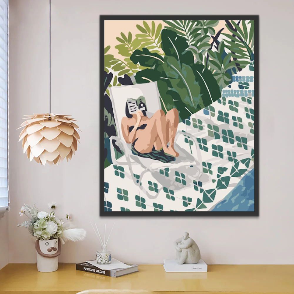 Femme Passant les Vacances Peinture par Numéros