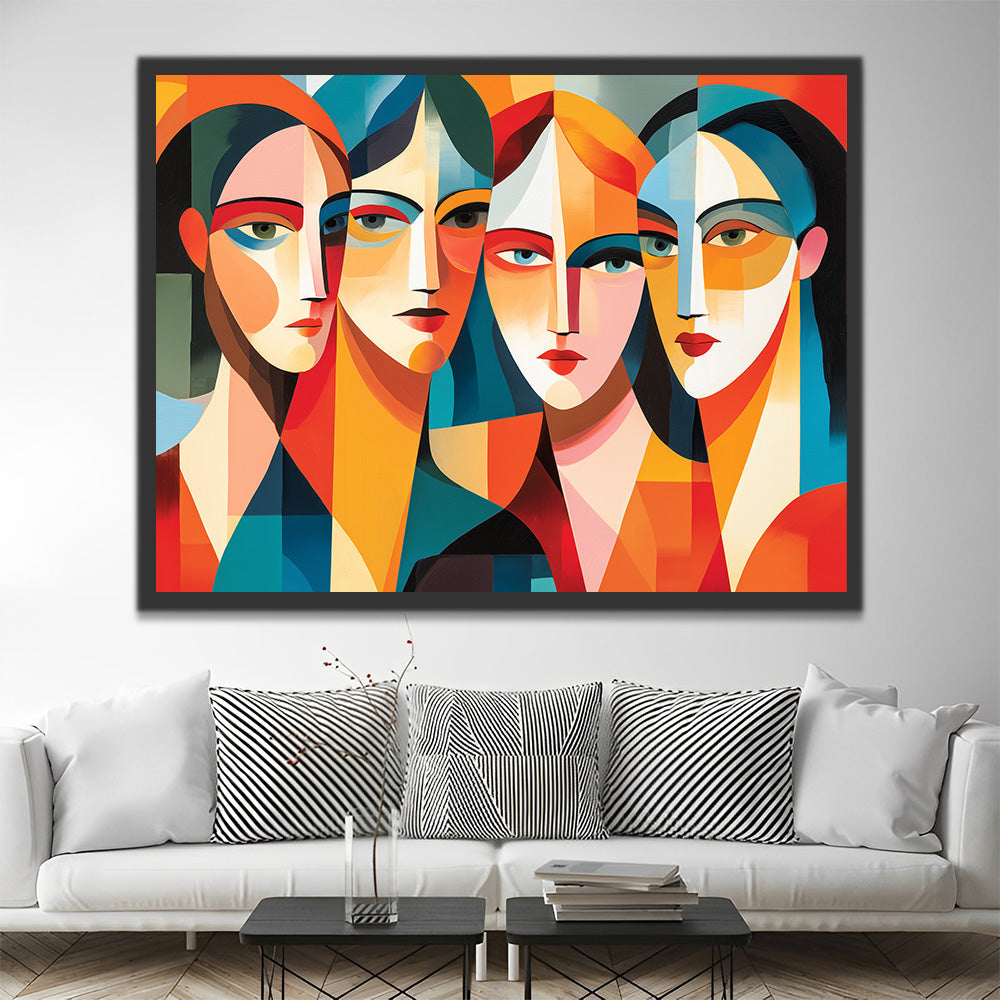 Femmes Abstraites Style Picasso Peinture par Numéros