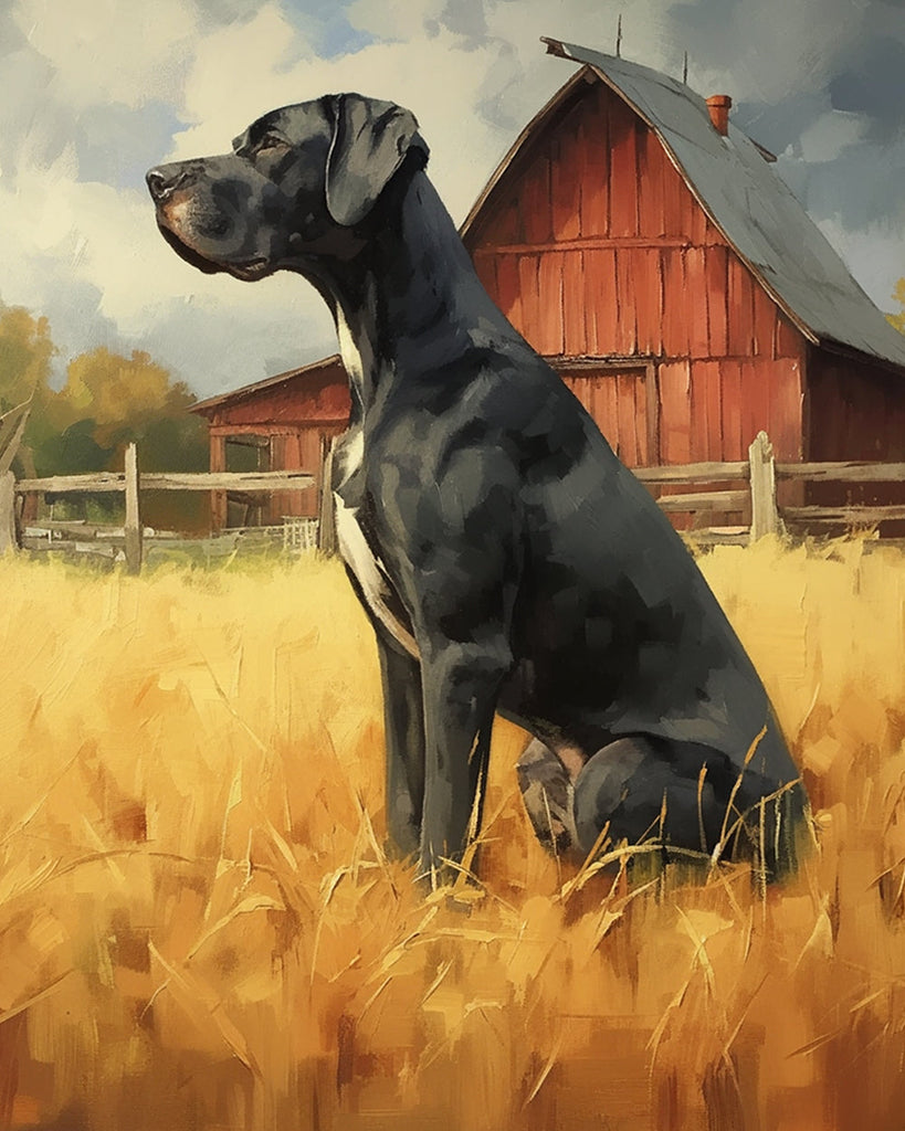Ferme Dogue Allemand Peinture par Numéros